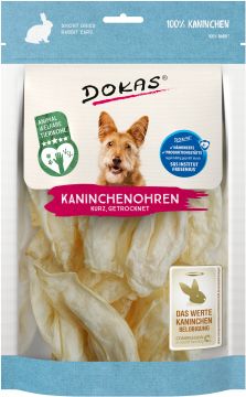 Dokas Dog Kaninchenohren ohne Fell getrocknet 70 g (Menge: 7 je Bestelleinheit)