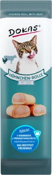 Dokas Cat Snack Hühnchen Rolle mit Rind 10g (Menge: 32 je Bestelleinheit)
