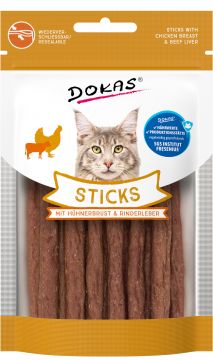 Dokas Cat Sticks mit Hühnerbrust & Rinderleber 30g (Menge: 10 je Bestelleinheit)