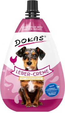 Dokas Dog Leber-Creme mit Hühnerbrust 85 g (Menge: 8 je Bestelleinheit)