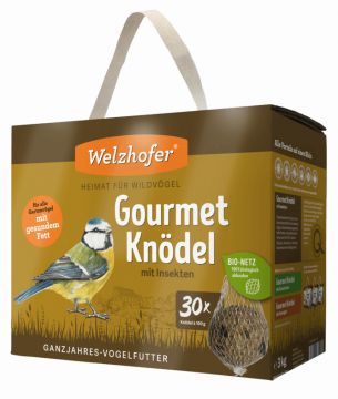 Welzhofer Bird Gourmetknödel &quote;Mit Insekten&quote; 30x100g im BIO-Netz