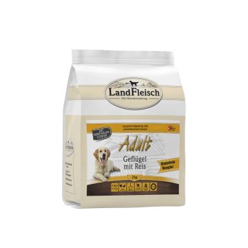 LandFleisch Dog Trocken Adult Gefl&uuml;gel mit Reis 2kg