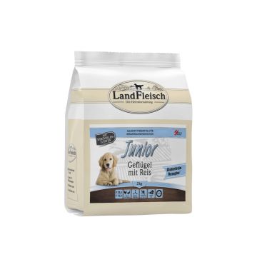 LandFleisch Dog Trocken Junior Gefl&uuml;gel mit Reis 2kg