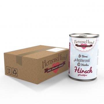 Herzenshund Hirsch mit Kürbis getreidefrei 800g (Menge: 6 je Bestelleinheit)