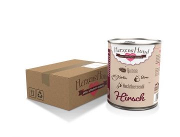 Herzenshund Hirsch mit Quinoa 800g (Menge: 6 je Bestelleinheit)