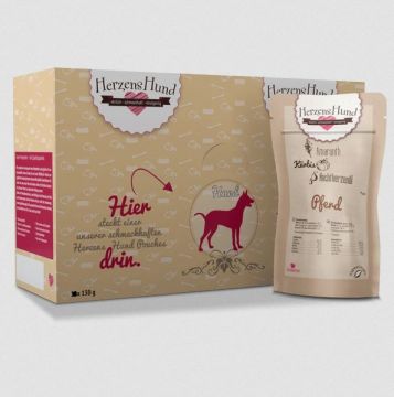 Herzenshund Pferd mit Kürbis 130g (Menge: 18 je Bestelleinheit)