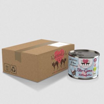 Katzenliebe Kitten Bio-Gans mit Bio-Birne Dose 200g (Menge: 12 je Bestelleinheit) Katzenliebe Kitten Bio-Gans mit Bio-Birne Dose 200g (Menge: 12 je Bestelleinheit)