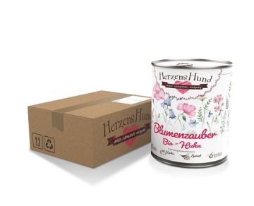 Herzenshund Blumenzauber mit Bio Huhn 800g (Menge: 6 je Bestelleinheit)