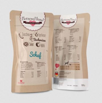 Herzenshund Schaf mit Zucchini 130g (Menge: 18 je Bestelleinheit)