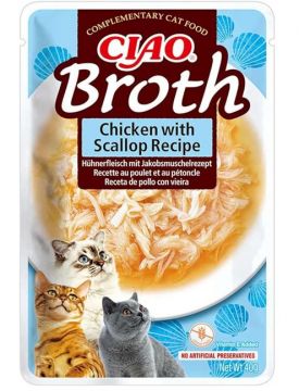 Inaba Cat Ciao Brooth Chicken & Scallop 40g Inaba Cat Ciao Brooth Chicken & Scallop 40g