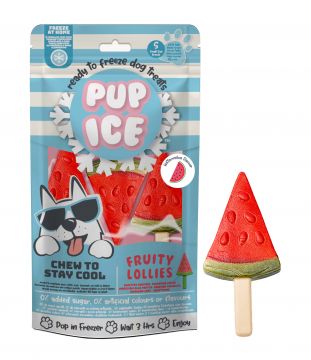 Pup Ice Dog Snack Fruity Lollies Watermelon "e;S"e; 1 x 3 Stück Pup Ice Dog Snack Fruity Lollies Watermelon "e;S"e; 1 x 3 Stück