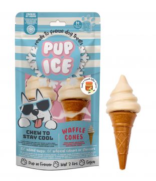 Pup Ice Dog Snack Waffle Cones Vanilla & Peanut Butter "e;M"e; 2 Stück Pup Ice Dog Snack Waffle Cones Vanilla & Peanut Butter "e;M"e; 2 Stück