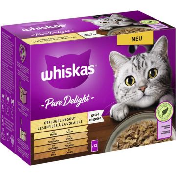 Whiskas Portionsbeutel Pure Delight Multipack Geflügel Ragout in Gelee 12 x 85g (Menge: 4 je Bestelleinheit) Whiskas Portionsbeutel Pure Delight Multipack Geflügel Ragout in Gelee 12 x 85g (Menge: 4 je Bestelleinheit)