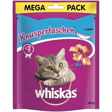 Whiskas Snack Knuspertaschen Lachs 180g (Menge: 4 je Bestelleinheit)