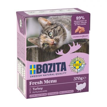 Bozita Häppchen in Gelee mit Pute 370 g (Menge: 6 je Bestelleinheit) Bozita Häppchen in Gelee mit Pute 370 g (Menge: 6 je Bestelleinheit)