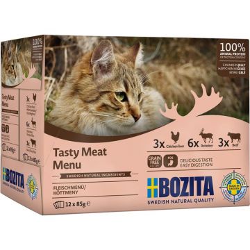 Bozita Tasty Meat Menu Häppchen in Gelee Multibox 12x85 g Bozita Tasty Meat Menu Häppchen in Gelee Multibox 12x85 g