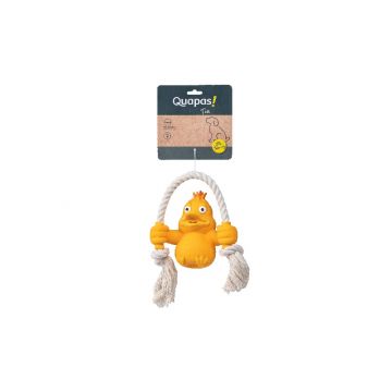Quapas Dog Toy Fun Latex Duck with Rope
