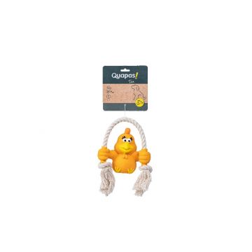 Quapas Dog Toy Fun Latex Chicken with Rope