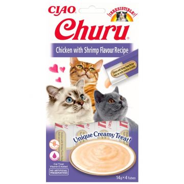 Inaba Cat Churu Chicken & Shrimps 4 x 14g