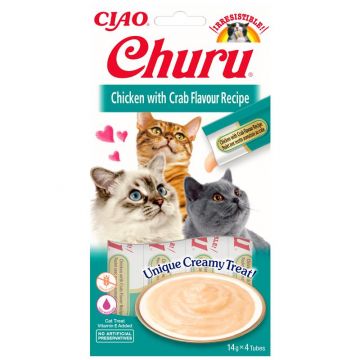 Inaba Cat Churu Chicken & Crab 4 x 14g