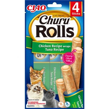 Inaba Cat Churu Rolls Chicken & Tuna 4 x 10g