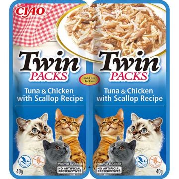 Inaba Cat Ciao TwinPack Tuna & Chicken & Scallop in Scallop Broth 2x40g Inaba Cat Ciao TwinPack Tuna & Chicken & Scallop in Scallop Broth 2x40g